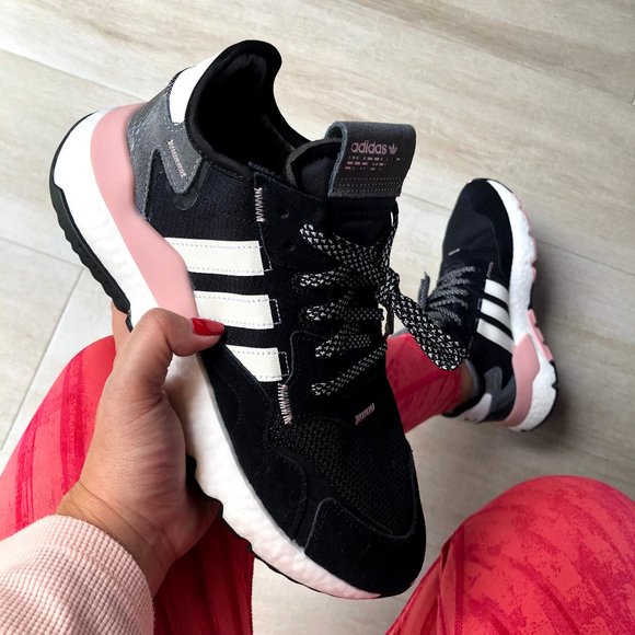 adidas nite jogger black pink